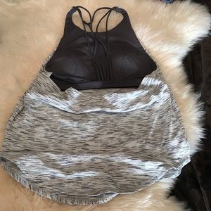 Lululemon ladies grey Built-in bra yoga tank top